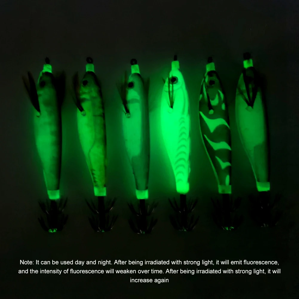 Señuelos de pesca fluorescentes, cebo de pesca luminoso, pulpo, sepia, cebo de pesca, anzuelo de calamar de simulación, anzuelos de calamar luminosos