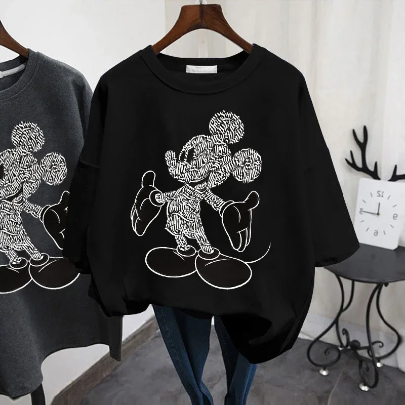 Summer Cute Kawaii T-shirt Clothes for Women Anime Graphic Tee T Shirts Fashion Mickey Mouse T Shirt Y2k Top Clothes