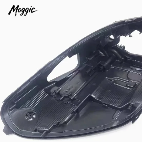 Moggic Black Rear Headlight Housing Base for Porsche Cayenne 2015‑2017, Front Headlamp Back Shell