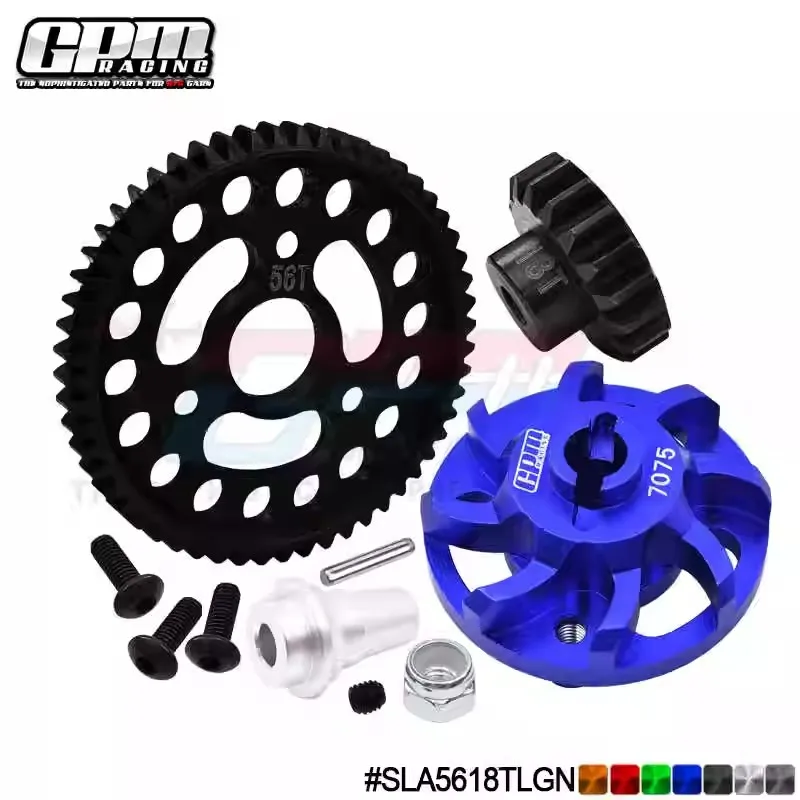 

GPM upgrade TRAXXAS Slash LCG 7075 spur gear adapter+32 pitch large tooth 56T+gear 18T-20T