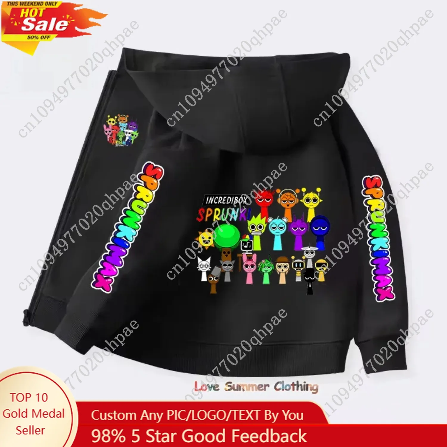 

Sprunki Zipper Hoodies for Children Incredibox Anime Figures Girl Sweatshirt Kids Spring Autumn Pullover Gift Boys Clothes 4-14Y
