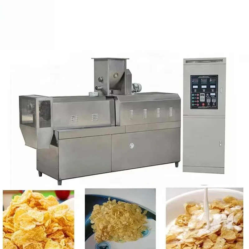 Customize Twin Screw Breakfast Cereal Corn Flakes Making Machine Instant Breakfast Cereals Oats Granola Production Machine Line