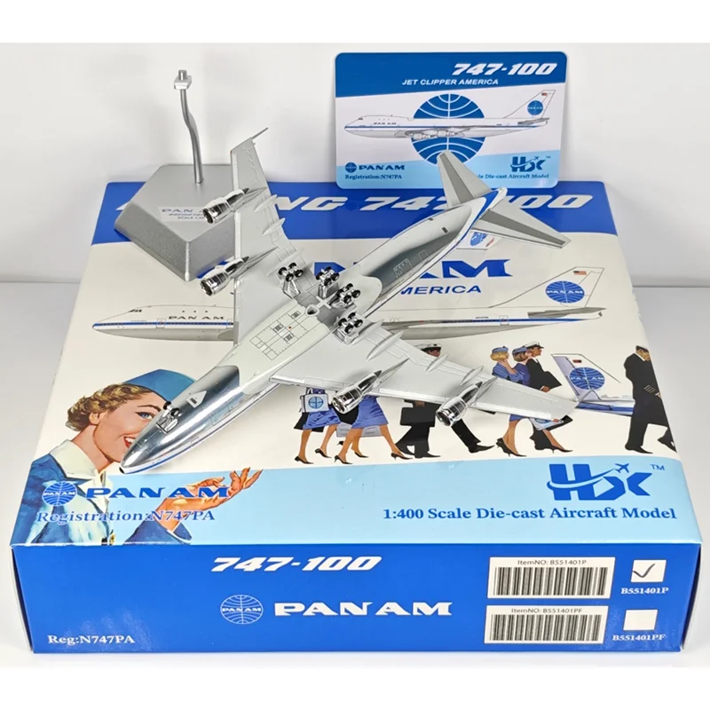 HX Diecast 1/400 Scale Pan Am B747-100 N735PA N732PA N733PA Alloy Aircraft Model Collectible Toy Ornament Decoration
