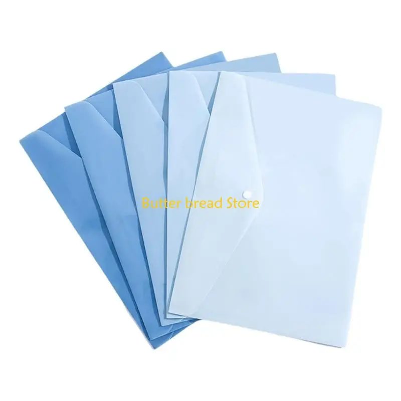 W89C Document Folder Hold 50 Sheets Button Closure Water Resistant File Pouches