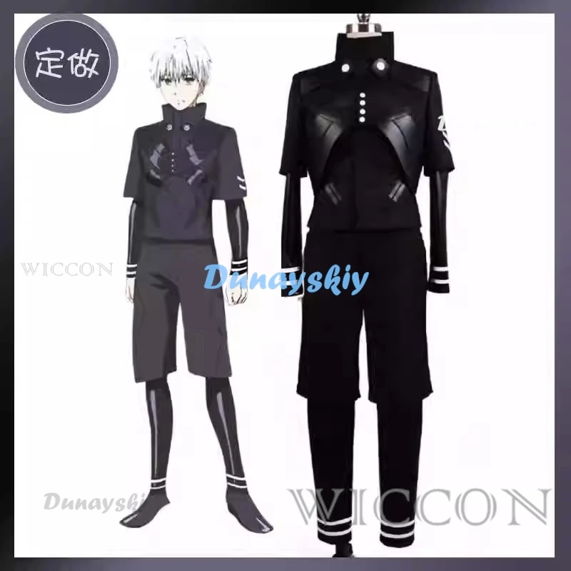 Anime TakCos Ghoul oke eki Ken Combinaison en cuir PU noir, uniforme de combat, costume de cosplay pour hommes adultes, déguisement d'Halloween