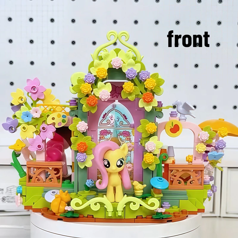 

My Little Pony Building Blocks Pinkie Pie Fluttershy's Secret Garden Construction Model Ornament Cartoon Children's Toy Gift