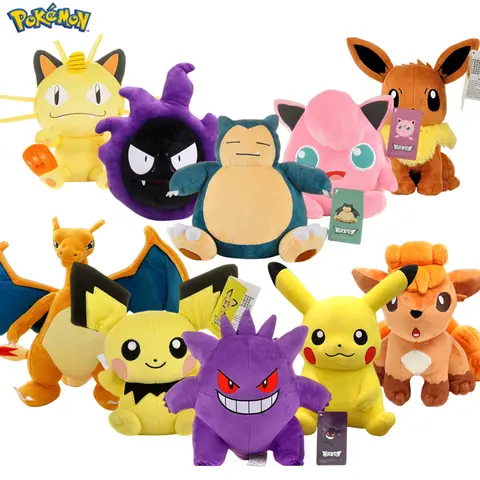 POKEMON Originele Knuffel Gengar Pikachu Charizard Echte Pluche Pop Zachte Kawaii Leuke Cartoon Piplup Speelgoed voor Kinderen Gift