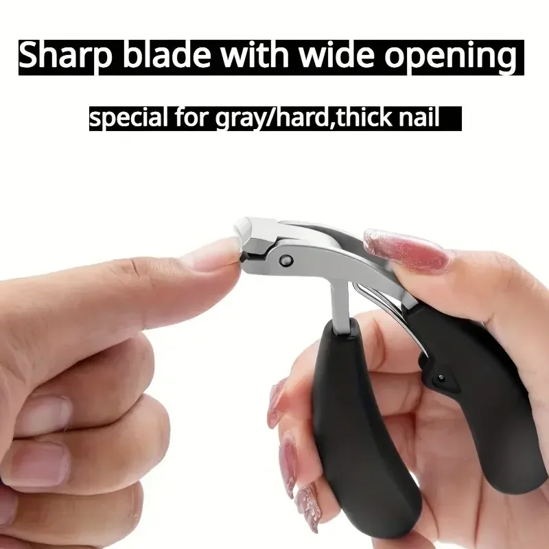 

1pcs Ergonomic Nail Clippers with Sharp Blades Effortless Cutting for Thick Hard & Gray Nails Includes Glass File for a Perfect