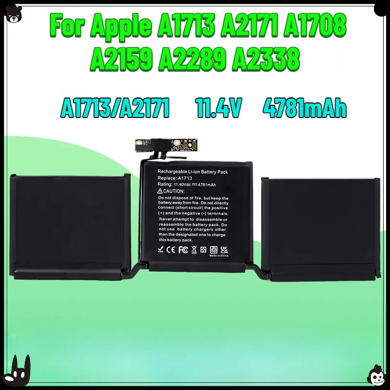 

A1713 A2171 Battery for Apple MacBook Pro 13" A1708 2016 2017 EMC 2978 3164 020-00946 MLL42LL 36 Months Free Warranty and Tools