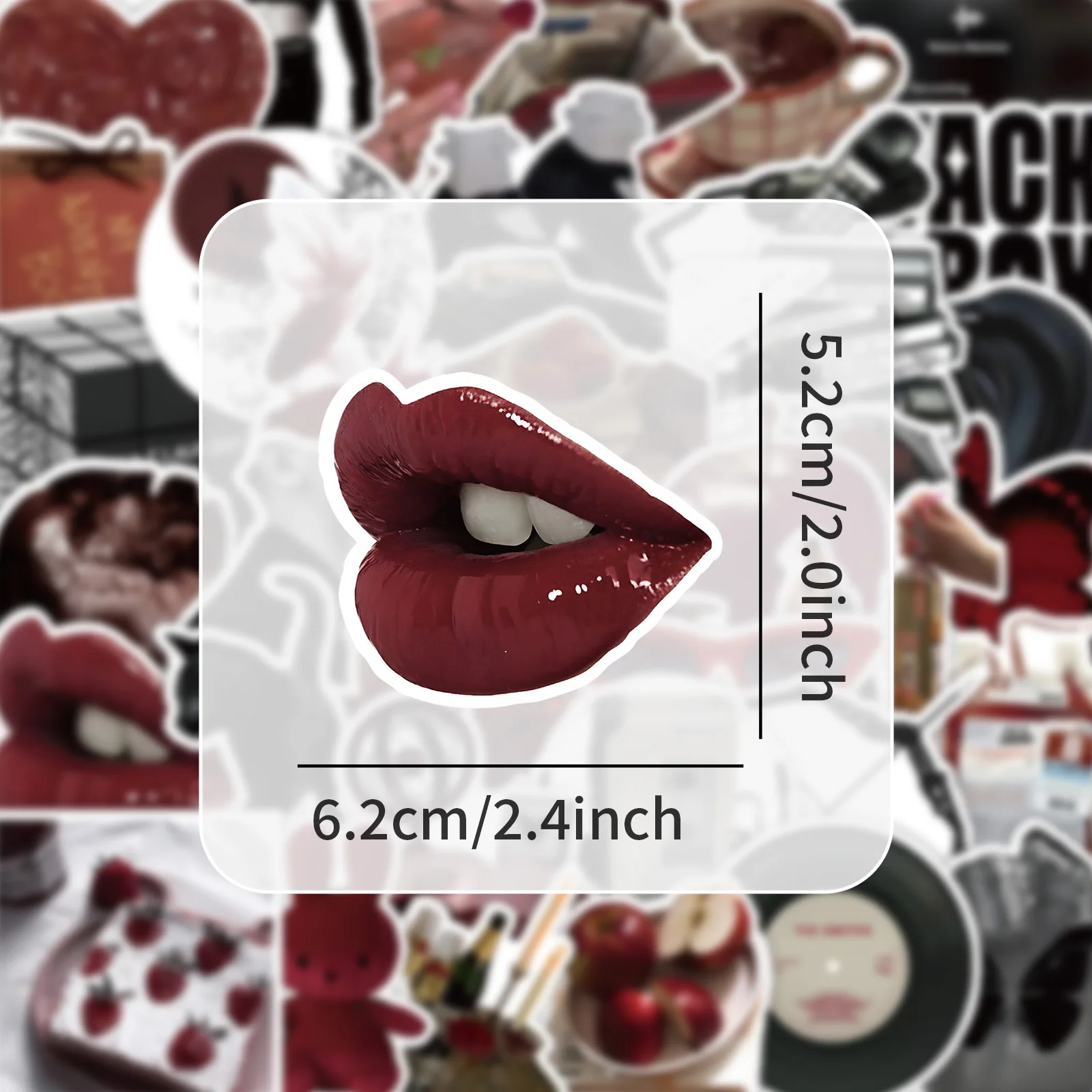 10/50 SZTUK Czerwono-Czarnych Naklejek Graffiti, Ekskluzywne Naklejki Modowe na Telefon, Komputer, Notatnik, Artykuły Papiernicze, Zabawki DIY, Sekretna Gadżetka