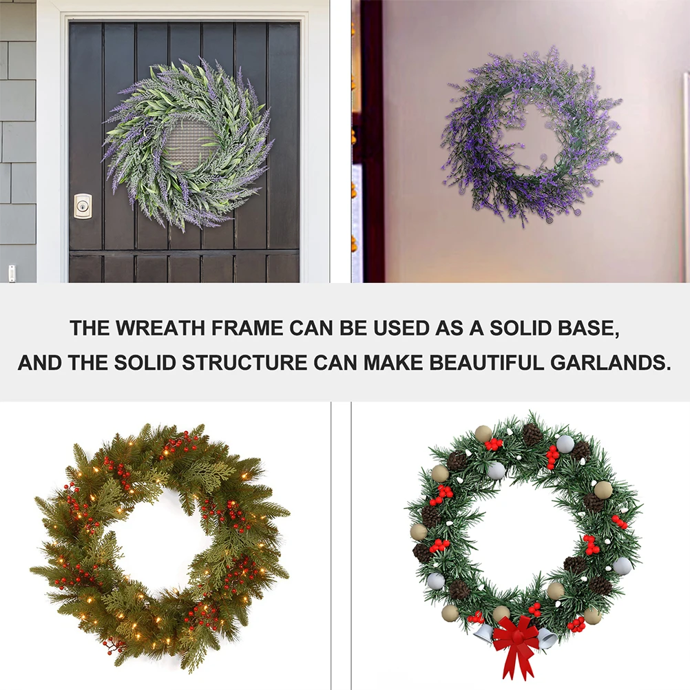 

4Pcs Iron Wreath Making Rings Round Solid Frame DIY Wreath Base for Holiday Garden Terrace Decor Iron Frame Home Decor