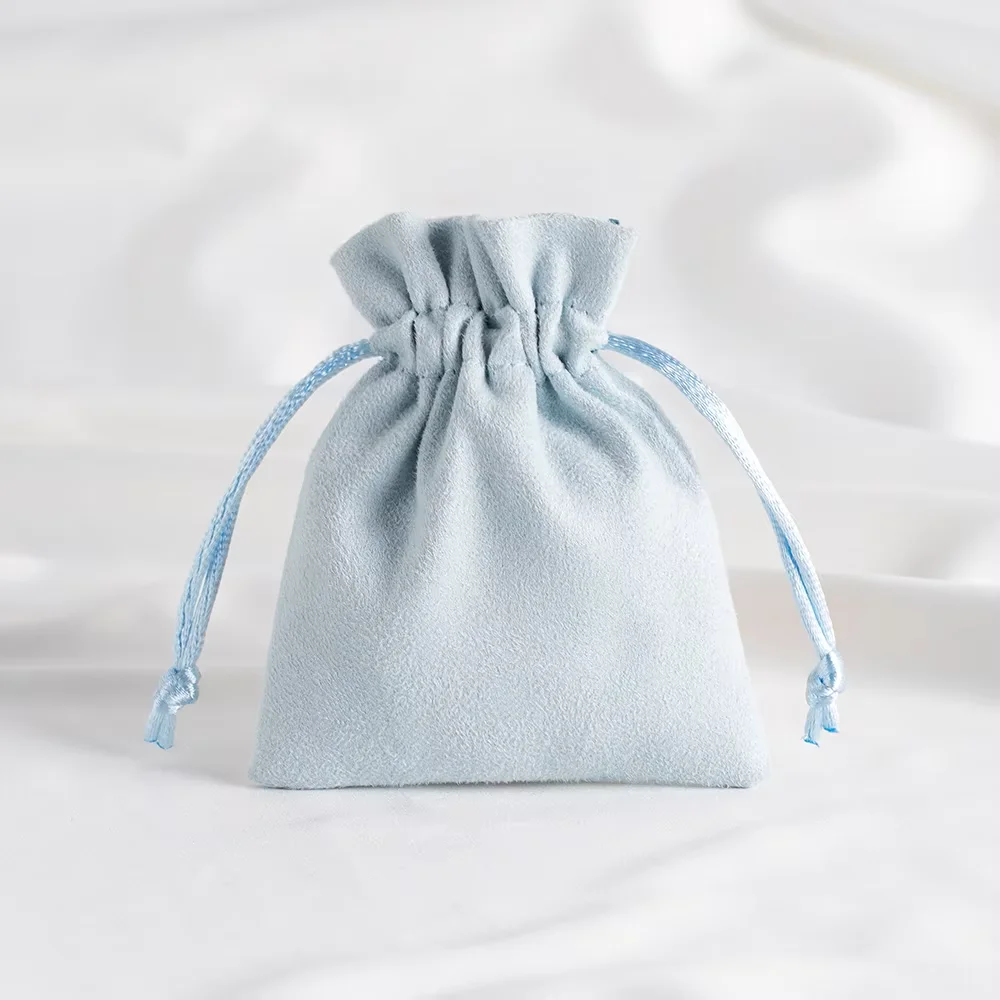 5pcs Premium Flannel Drawstring Pouches for Jewelry Storage