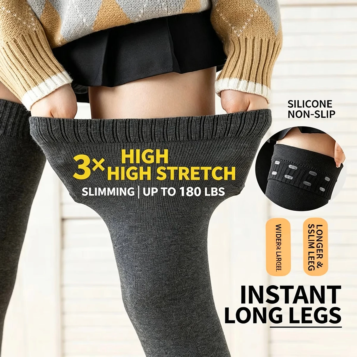 Winter Thigh High Cotton Socks For Women Stockings Japanese Lengthened JK Lolita Stockings Over The Knee Socks Slim