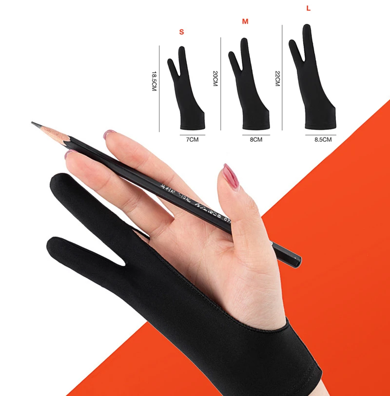 Two-Finger Anti-touch Hand Painting Gloves For Tablet Digital Board Screen Touch Drawing Anti-fouling Oil Painting Art Supplies