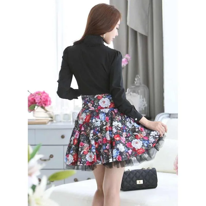 2025 مكتب الشيفون SXXL المرأة ربطة القوس فيونكة OL irt نفخة Svel مزيج القطن رقيقة الدفء المطبوعة الوقوف طوق سترة مفتوحة