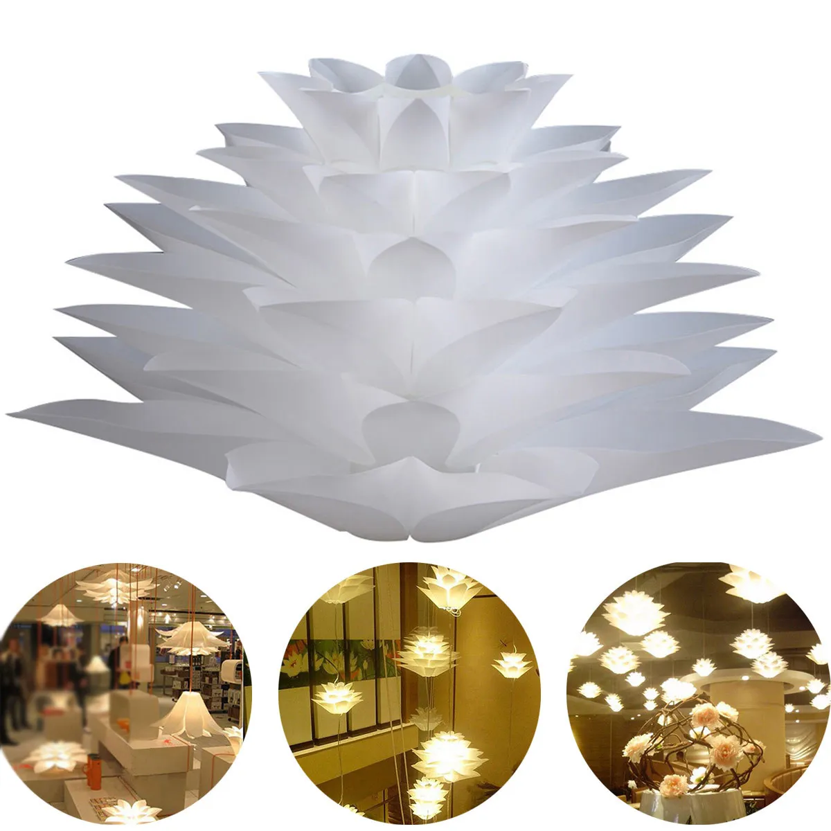 Lotus Shape Ceiling Lamp Modern Nordic Pendant Light 45Cm Assemble DIY Romantic Warm Decor for Bedroom Living Room Baby Room