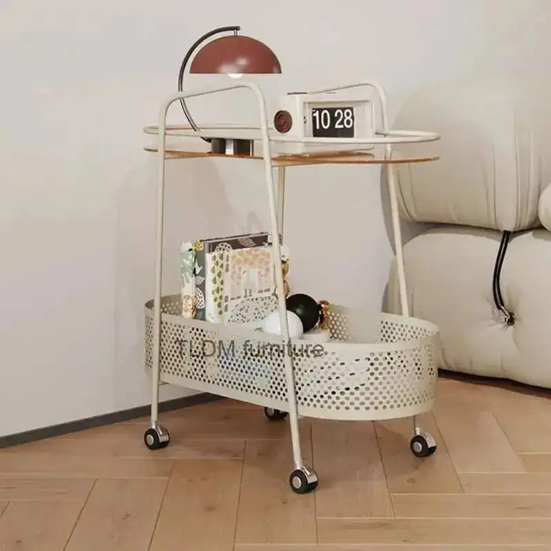 Removable Modern Coffee Tables for Office Furniture Storage Irregular Coffee Table Center Floor Space Saving Table with Wheels