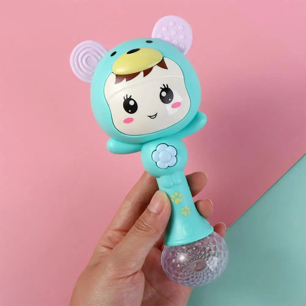 Plastic Music and Shine Rattle Toy Shake Smarty Media Intelligent Baby Rattles Visual Grab Ins Luminous Music Stick Rattle