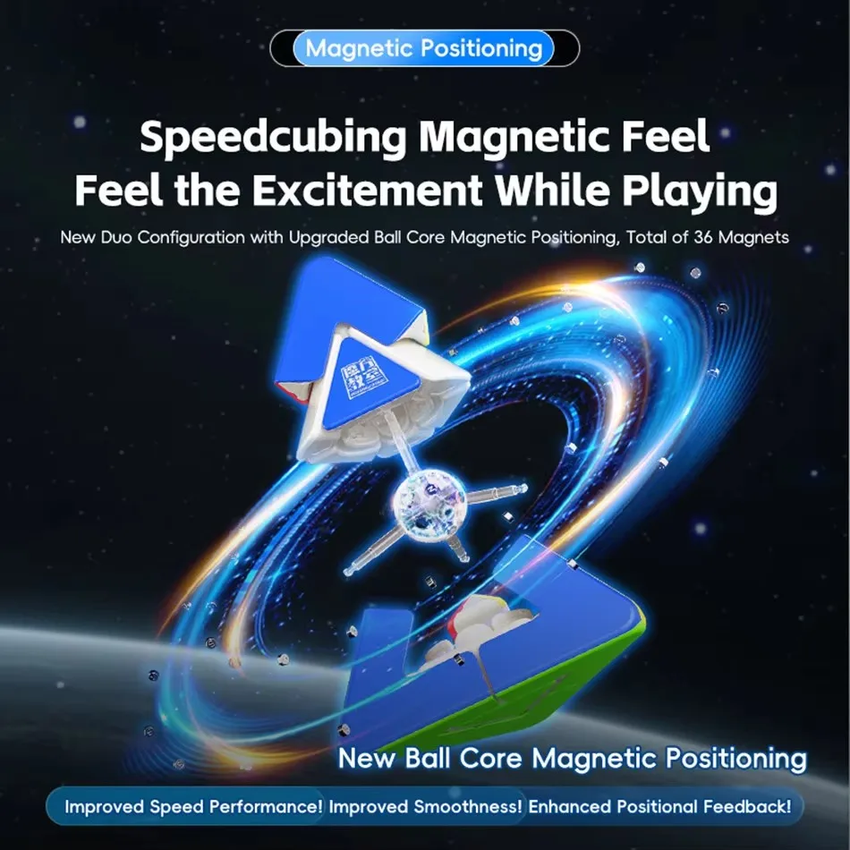 MOYU デュオマジックタワーボールコア磁気マジックキューブプロフェッショナルフィジェットおもちゃ MFJS デュオキューブ 2x2 キューボ Magico パズル