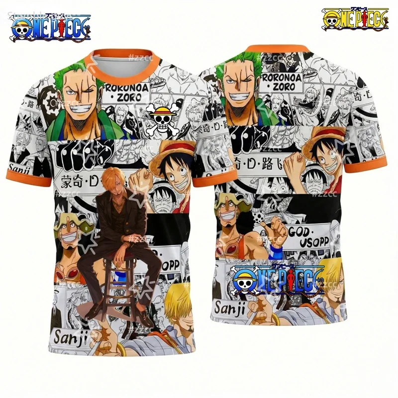 Herren One Piece Anime T-Shirt Usopp Lustiger Aufdruck Jungenkleidung Mädchen Kurzarm Herren Jersey Lässige leichte Oberteile