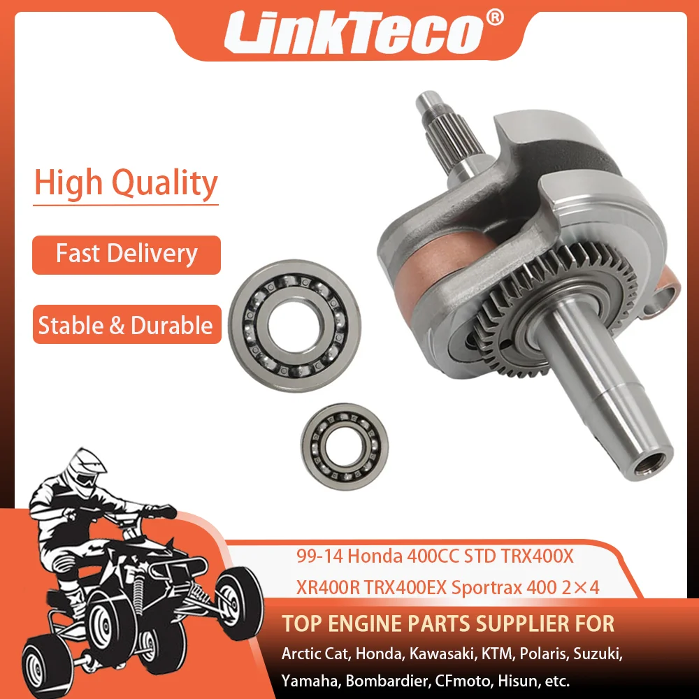 

ATV 99-14 STD 400cc Crank Crankshaft Main Bearing Kit for Honda TRX400X Sportrax 400 TRX400EX 2x4 13000-MBV-730 91001-KF0-018