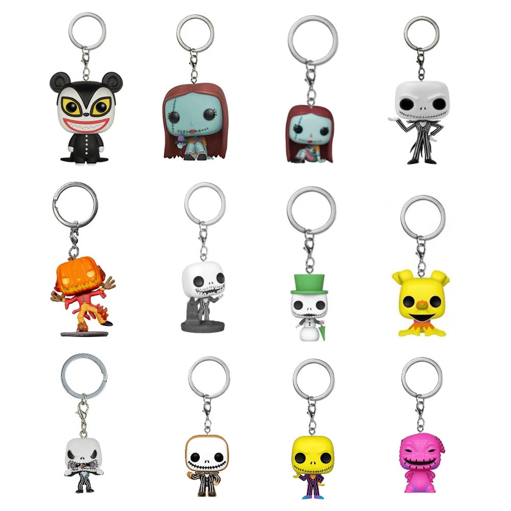 The Nightmare Before Christmas Gingerbread Jack Skellington Sally OOGIE BOOGIE Keychain Vinyl Action Figure Model Doll Toys