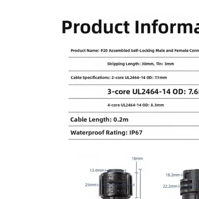 For Harsh Elements Exposure Waterproof Circular Connector Nylon Body Push Pull Connector Self-locking Connector