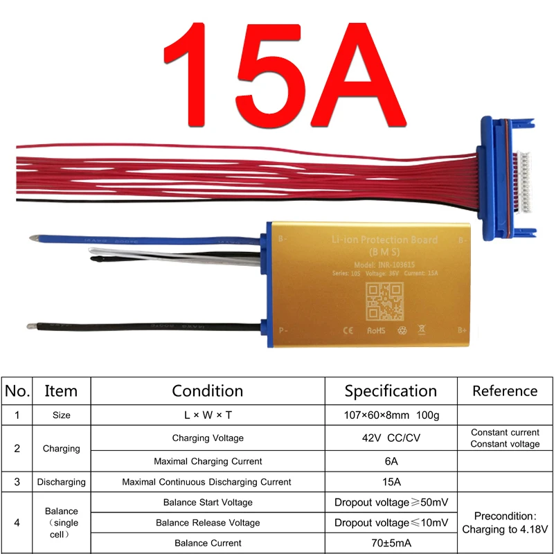 3.7V 7S/10S/13S 24V/36V/48V 15A 25A 35A BMS PCM PCB do akumulatorów litowo-jonowych z balanserem, zabezpieczeniem temperaturowym i włącznikiem/wyłącznikiem — zdjęcie produktu 3
