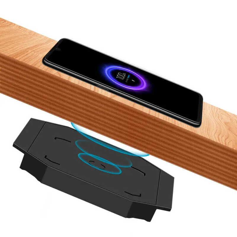 Office Home Under Desk Long Distance 30mm Invisible Wireless Charging / Built in Desk Wireless Charger for Marble Wooden Table