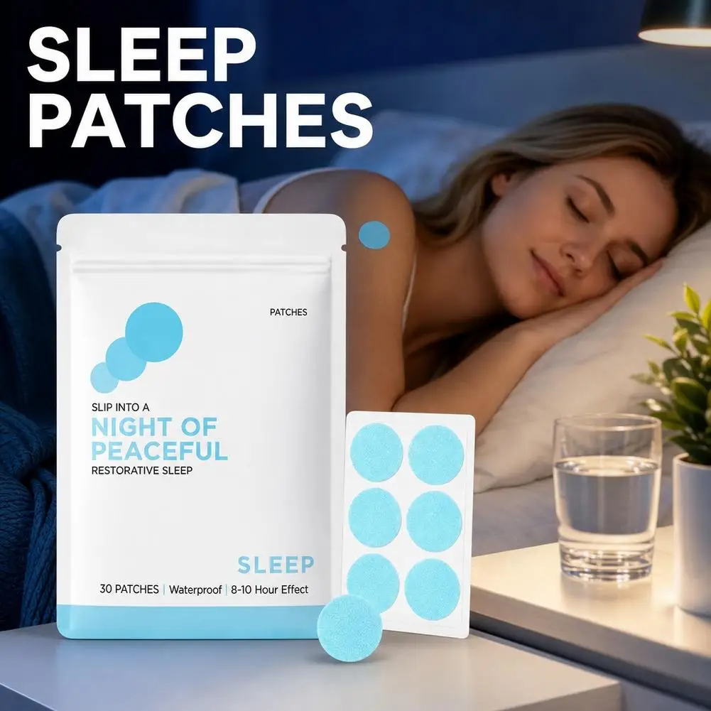 30pcs Sleep Aid Patch 8-10 Hour Effect Peaceful Restorative Sleep Stickers Waterproof Natural Lavender Chamomile Sleep Aid Tools