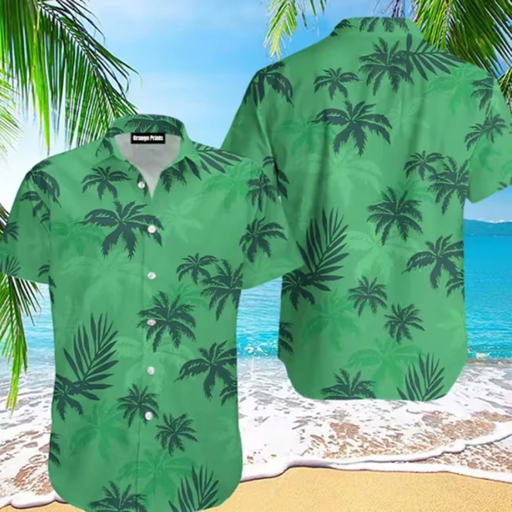 2024 Summer Animal Crane Men Hawaiian Shirt 3d Plant Shirt For Men Flower Print Plus Size Hawaiian Shirts Beach Flower Shirt 5xl