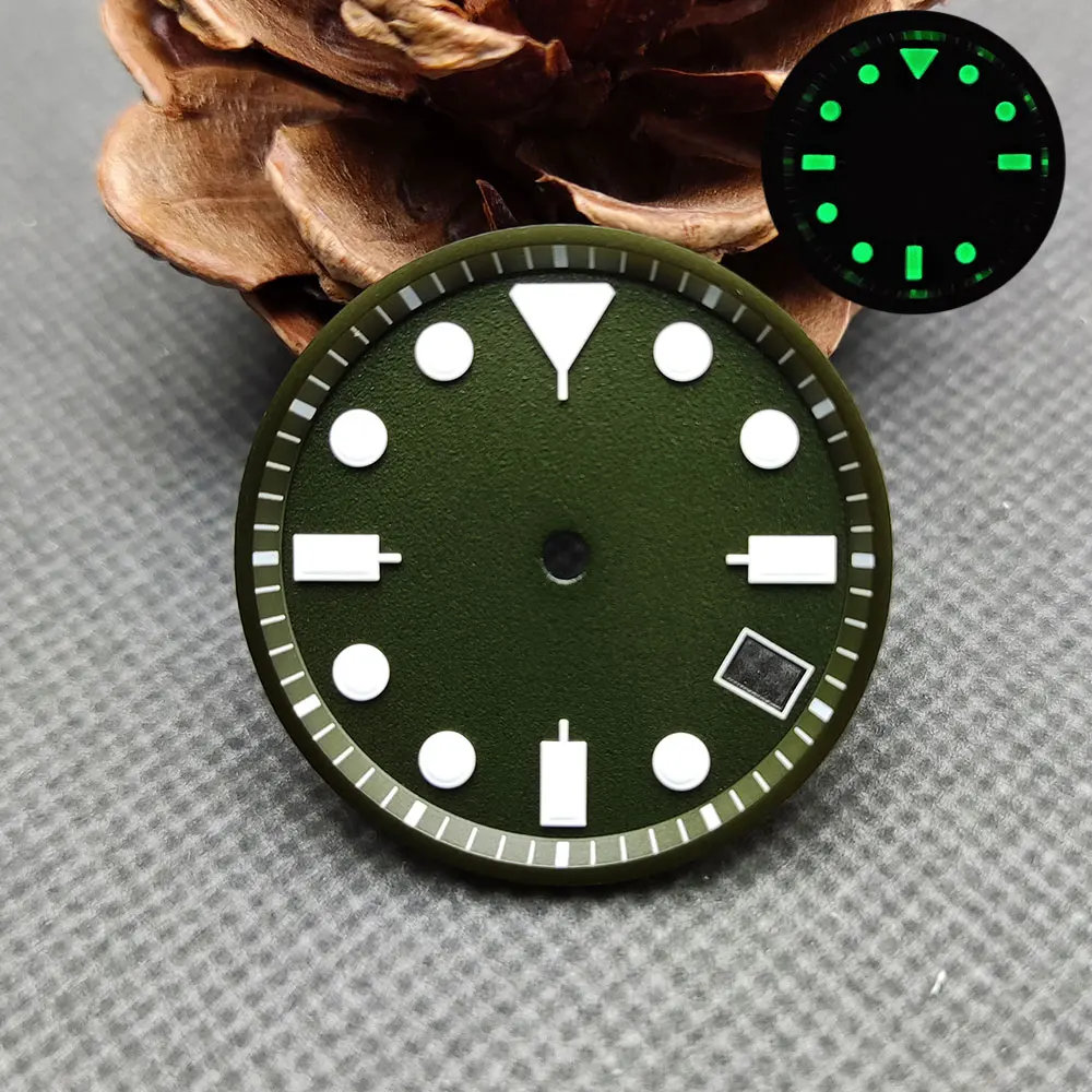 DIY NEW 28.5/29/29.5MM Diameter Single/Dual Calendar Watch Dial Luminous Dial for NH Movement 35/36 Watch Accessories