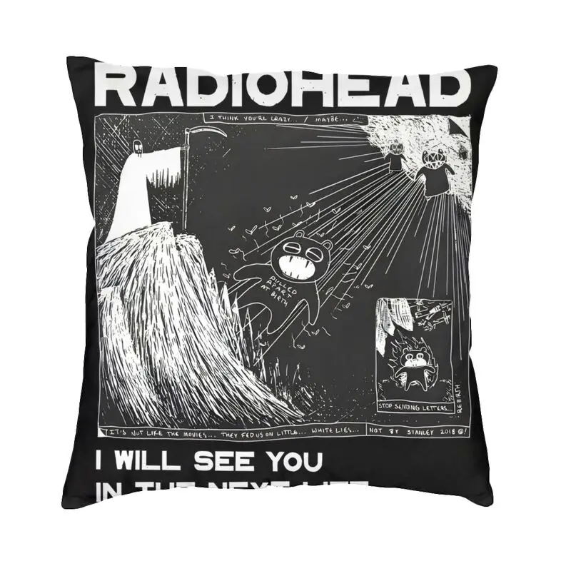 Radioheads Music Cushion Cover Rock Band Radio Soft Luxury Pillow Case Living Room Decoration