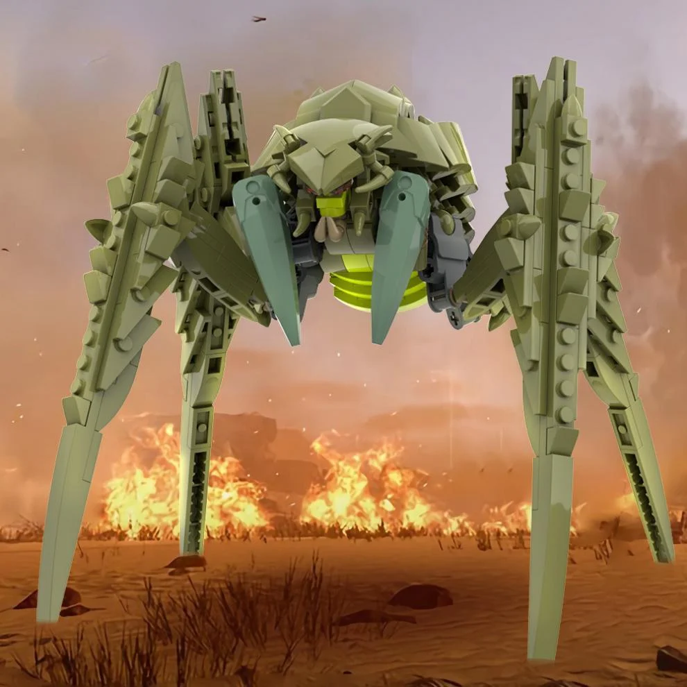 MOC Game Helldiverseds Bile Titan Spider Model Building Blocks Mech Warrior Robot Bricks Handle Bracket Puzzle Toy Children Gift