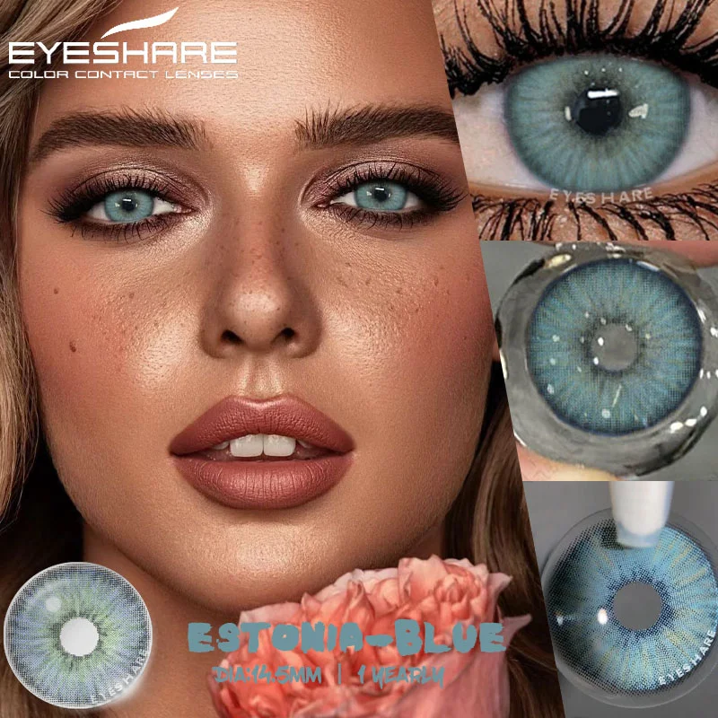 EYESHARE 1 Pair Colorful Contact Lenses for Eyes Fashion Blue Eye Lenses Green Lenses Gray Eye Contacts Yearly Lens Eye Contact