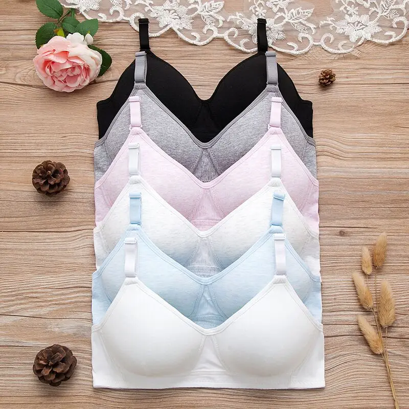 Girls First Wireless Training Bra Teenage Girl Underwear Teen Children Thin Cup Bra 12-18Y Youth Small Breast Bra