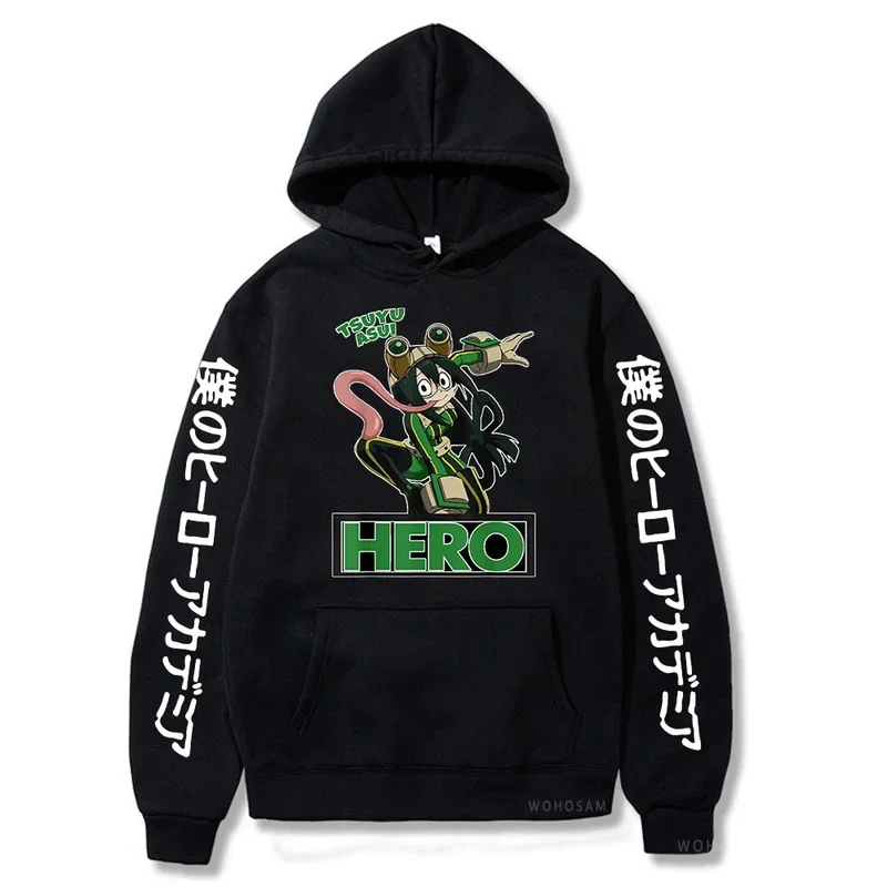 Academia Boku No Hero Academia Anime Hoodies Women Funny Girl Manga Tsuyu Asui Streetwear Harajuku Goth Loose Sweatshirt