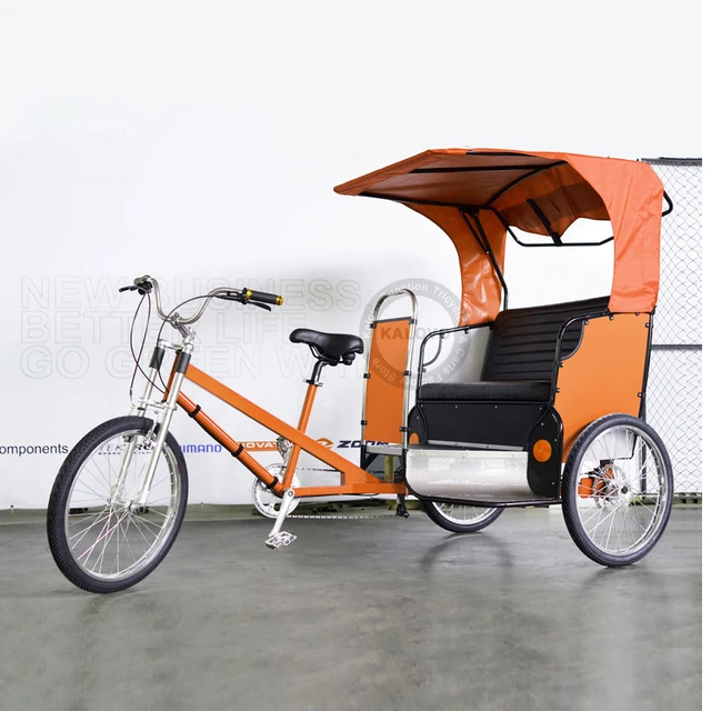 Three Wheel Pedicab Rickshaw Tricycle For Passengers With Canopy Orange Yellow Red Can Custom Color AliExpress