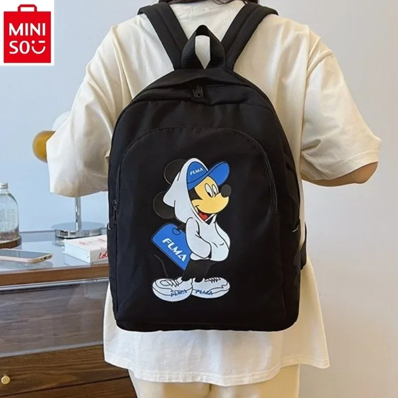 MINISO Disney Cartoon Mickey Travel zaino leggero studente borsa portaoggetti leggera in Nylon di alta qualità