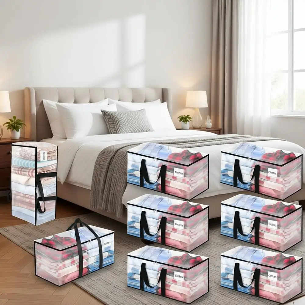 

Большие прозрачные сумки для переезда (8 шт.) с ручками-ремнями, сверхпрочные, для хранения и транспортировки в общежитиях, вместимость 125 л