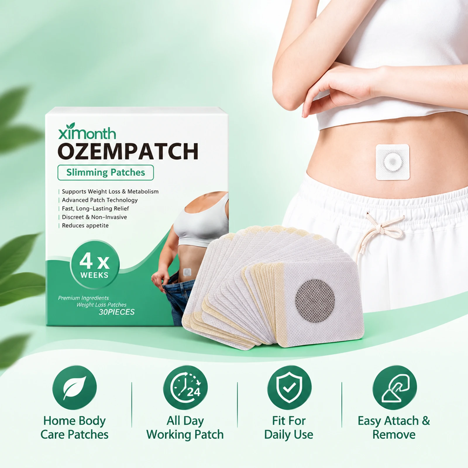 Ximonth Slimming Patches Navel Belly Patch Promote Metabolism Body Shaping Stickers Non Invasive Home Daily Belly Care Patches