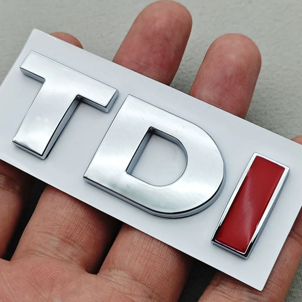 3D ABS Schwarzes Logo TDI Emblem Auto-Kofferraum-Abzeichen für VW Passat Jetta Touareg Tiguan Touran Golf 4 5 6 Caddy TDI Aufkleber Zubehör