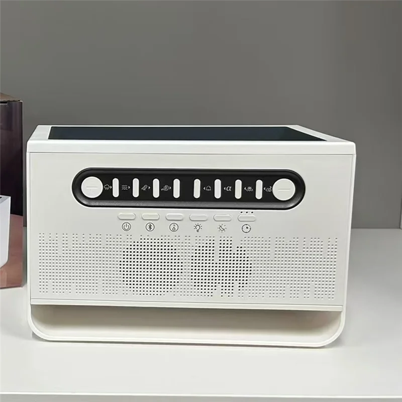 

AB43-Aromatherapy Machine Humidificador Белый шум с 7 красочными ночниками RGB Красочный эффект пламени