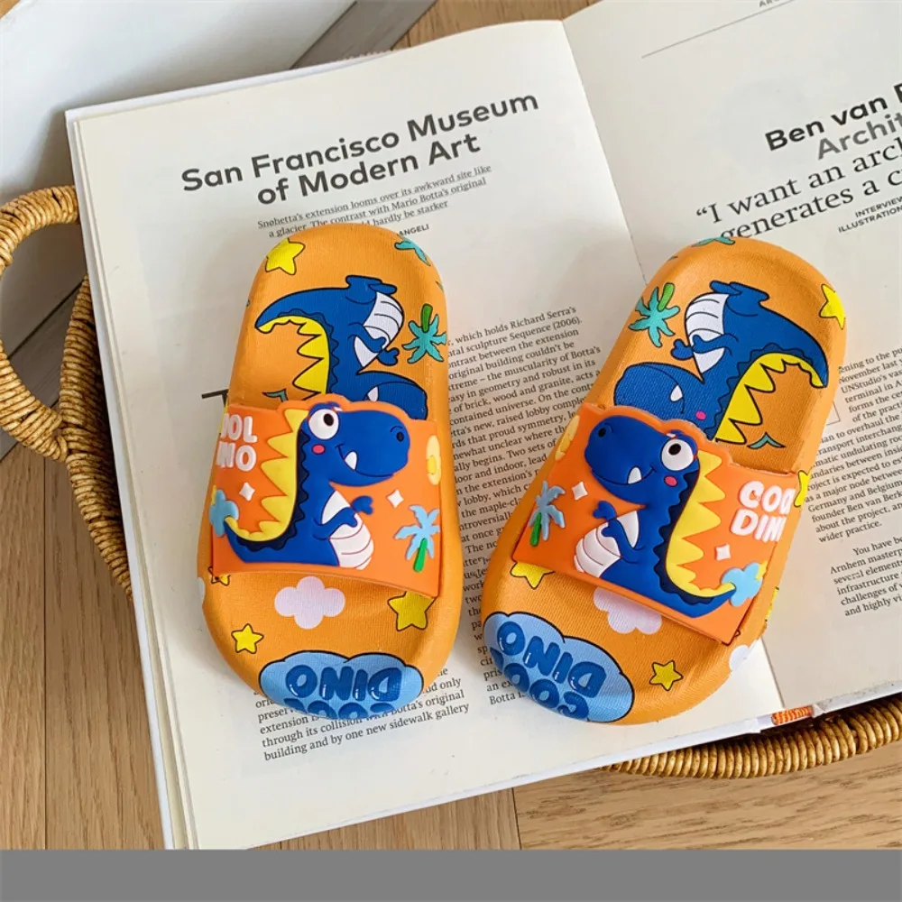 

Cartoon Cute Dinosaur Slippers Anti Slip EVA Cartoon Animal Slippers Platform Solid Color Children's Bathroom Sandals Bedroom
