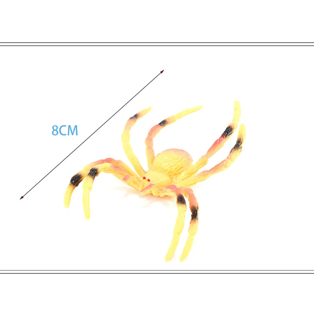 

6pcs Plastic Simulation Spider Figurine Model Toy Kids Educational Learning Nature Animal Toy Prank Prop
