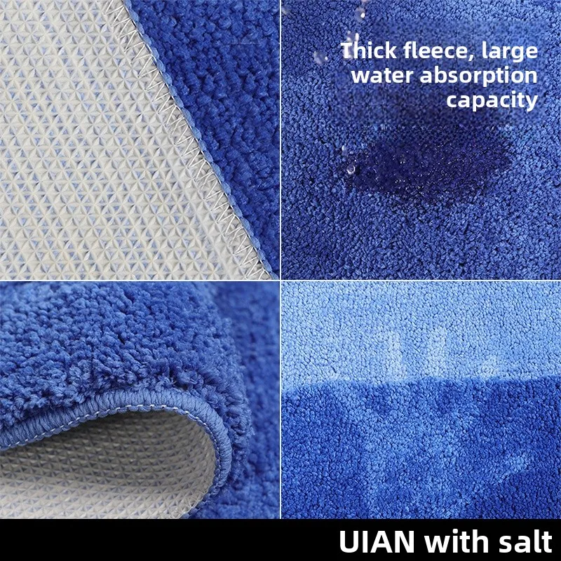 Blue Cartoon Fish Anti-Slip Bathroom Carpet Toilet Entrance Mat Absorbent Non-Slip Bathroom Foot Mat Home Decor Rug