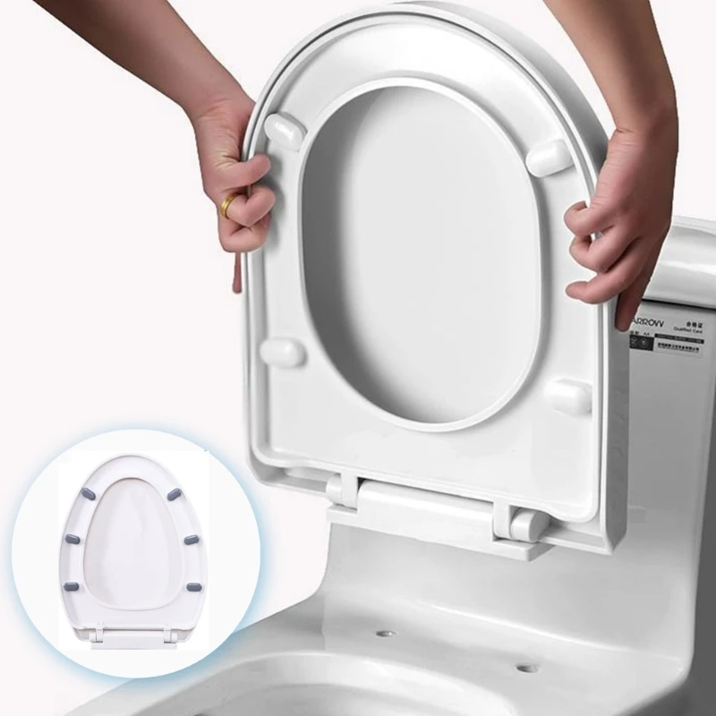 Toilet Seats Cover Toilet Seats Quiet-Close Toilet Lid Toilet Seats Countoured Seats Toilet Hardware Suitable for Home Use