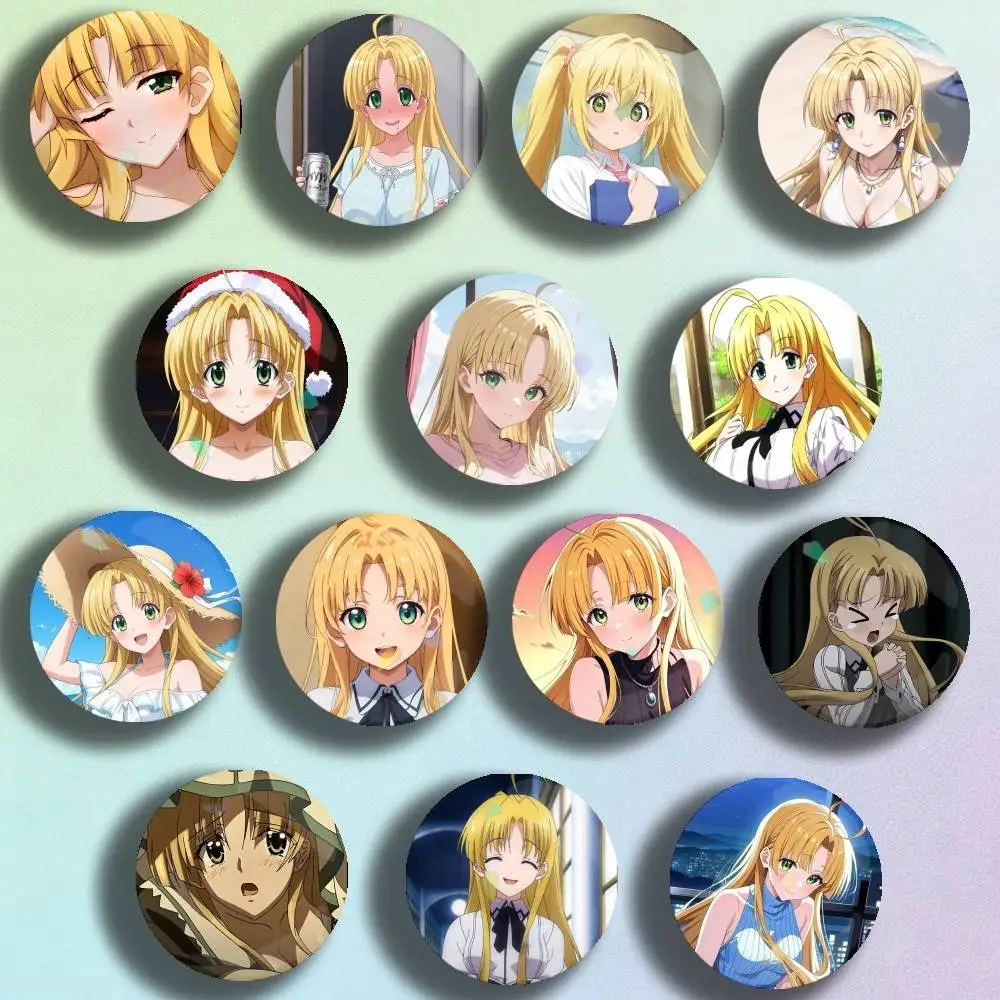 

High School DxD Asia Argento Badge Stage Brooches on Backpack Clothes Handmade Round Enamel Pins for Jewelry Gift Bag Accessory