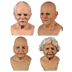 Elderly Woman Man Mask Wrinkle Full For Head Mask Grandpa/Grandma Face Mask Devil Novelty Supplies Halloween Party Cosplay Props