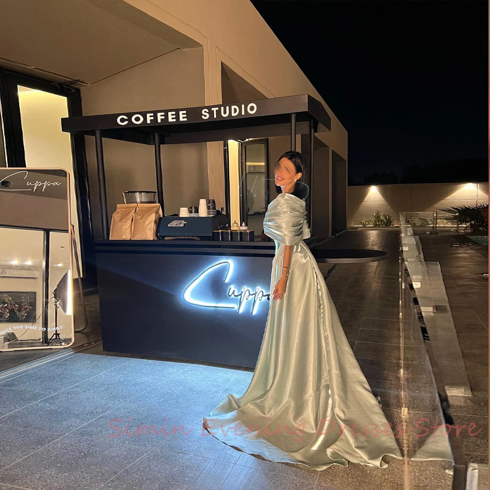 

Off-the-shoulder Ruffle Grace A-Line Simple Short-Sleeves Floor-Length Saudi Arab Evening Elegant Party dresses for women 2024